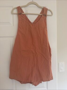 Rhythm. Rust Orange V-Neck Sleeveless Romper